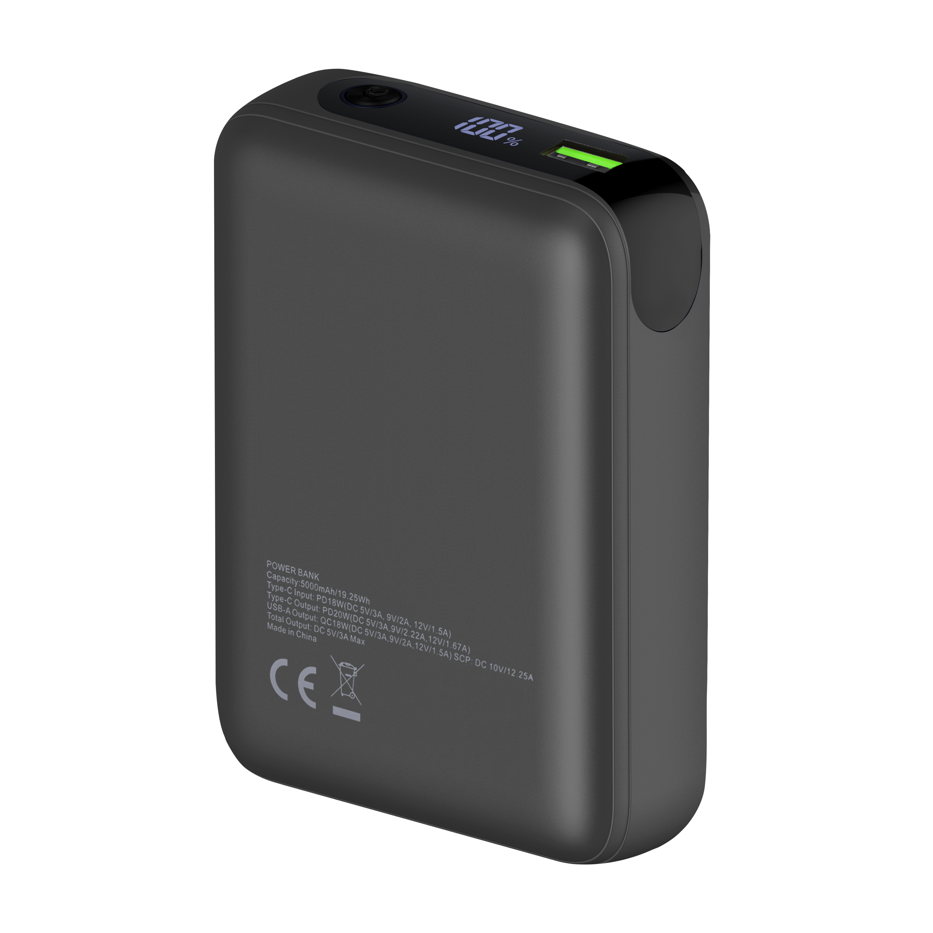 Power Bank 5000 mAh USB-C+USB-A