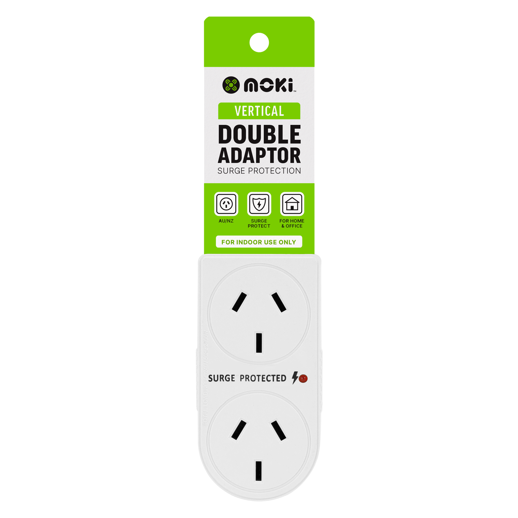 Moki Double Adaptor - Vertical + Surge Protection